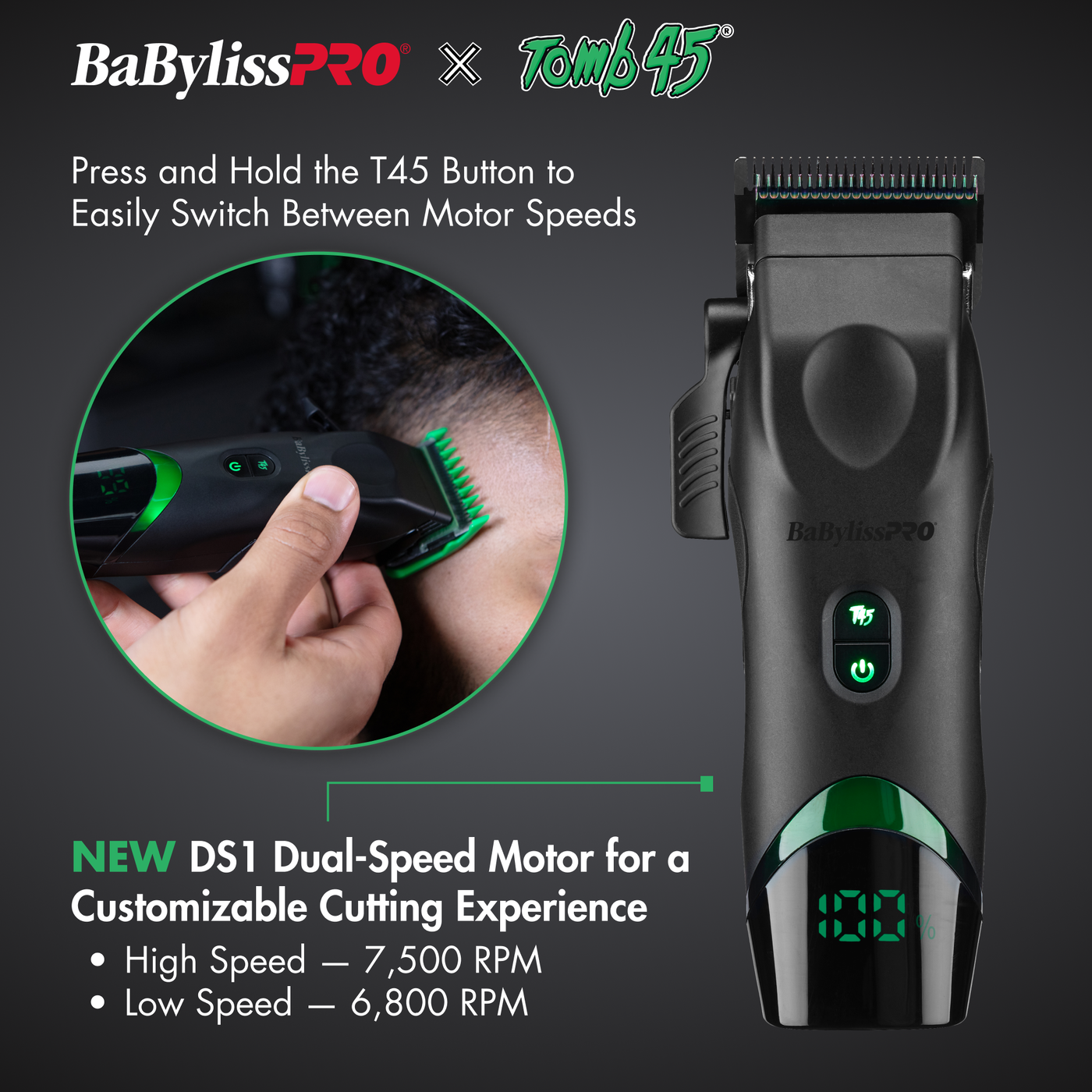 Babyliss x Tomb45 Wireless-Charging Clippers