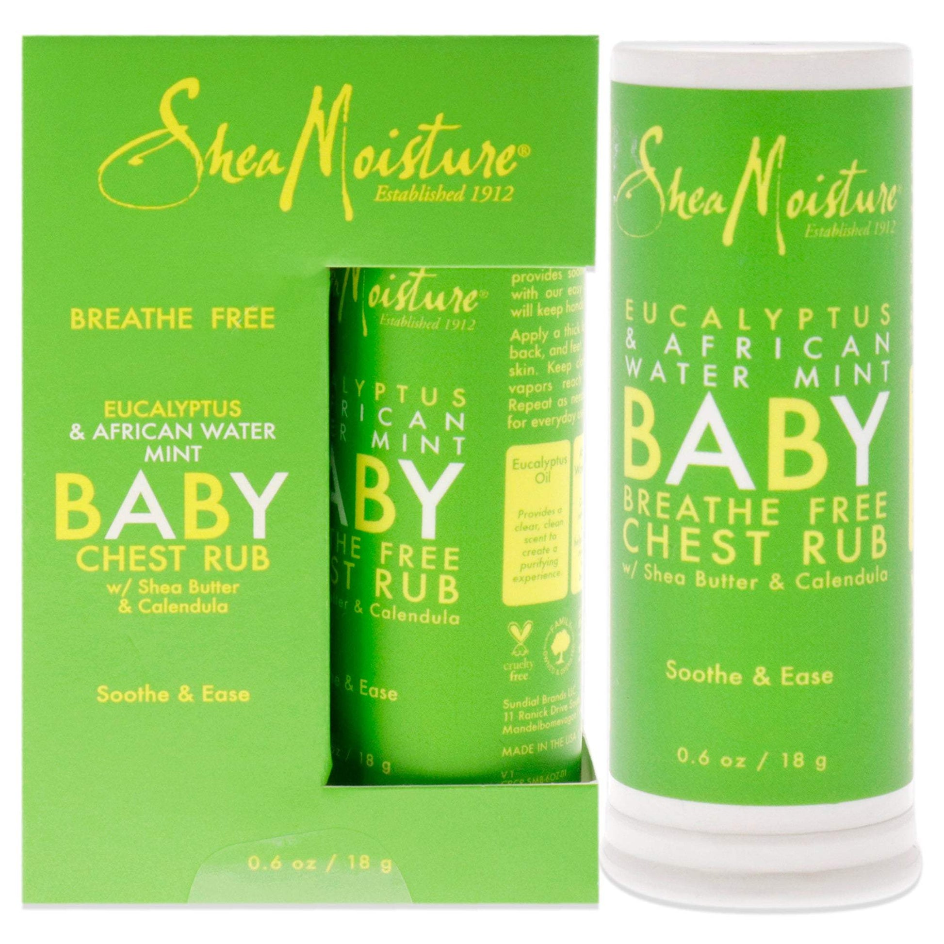 Eucalyptus and African Water Mint Baby Chest Rub by Shea Moisture for Unisex - 0.6 oz Ointment