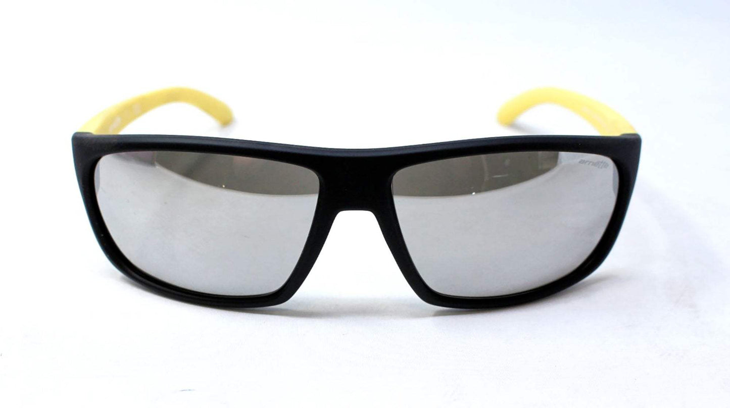 Arnette AN 4225-2377-6G Burnout -Matte Black Yellow-Light Grey Silver by Arnette for Men - 64-15-130 mm Sunglasses
