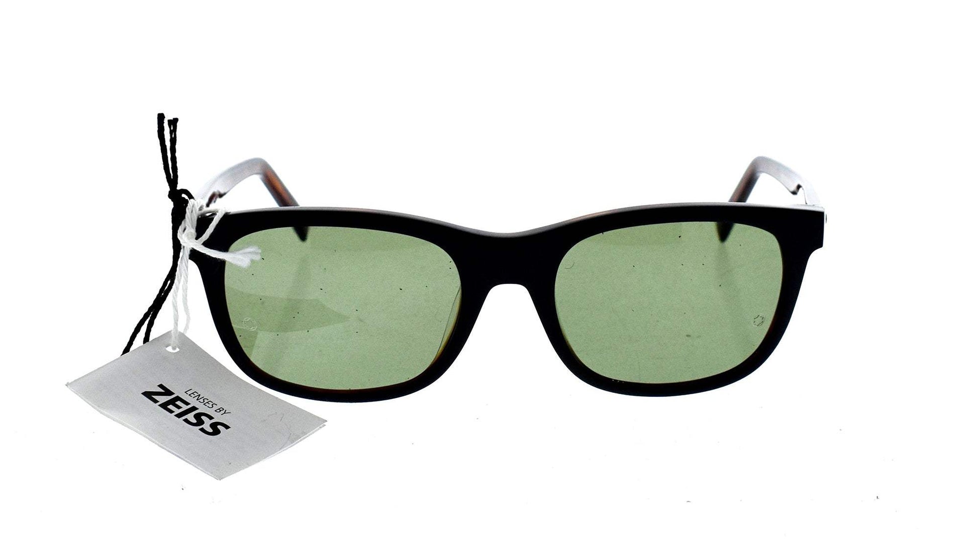 Mont Blanc MB507S 01N - Shiny Black-Green Polarized by Mont Blanc for Men - 53-19-145 mm Sunglasses