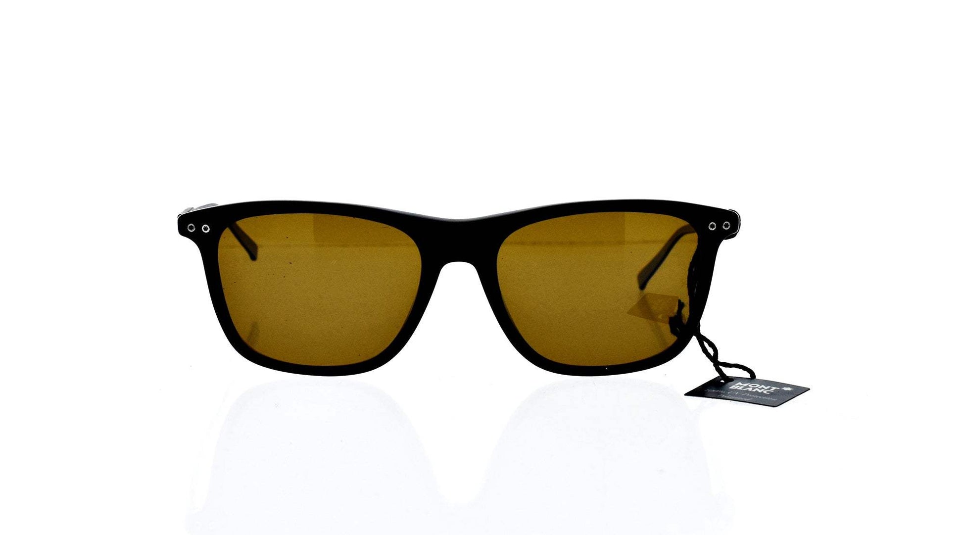 Mont Blanc MB600S 01M - Shiny Black-Roviex Brown Polarized by Mont Blanc for Men - 55-18-145 mm Sunglasses