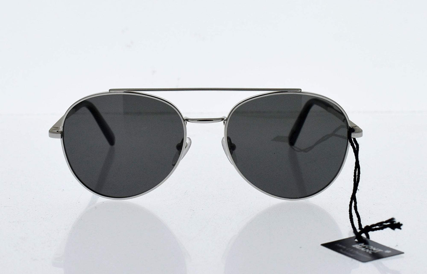 Mont Blanc MB605S 16D - Shiny Palladium-Smoke Polarized by Mont Blanc for Men - 56-18-145 mm Sunglasses