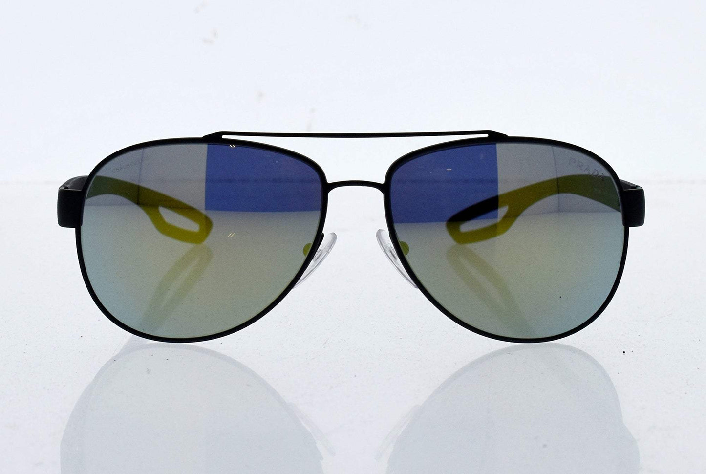 Prada SPS 55Q TIG-4J2 - Grey Rubber-Emerald Iridium by Prada for Men - 59-14-140 mm Sunglasses