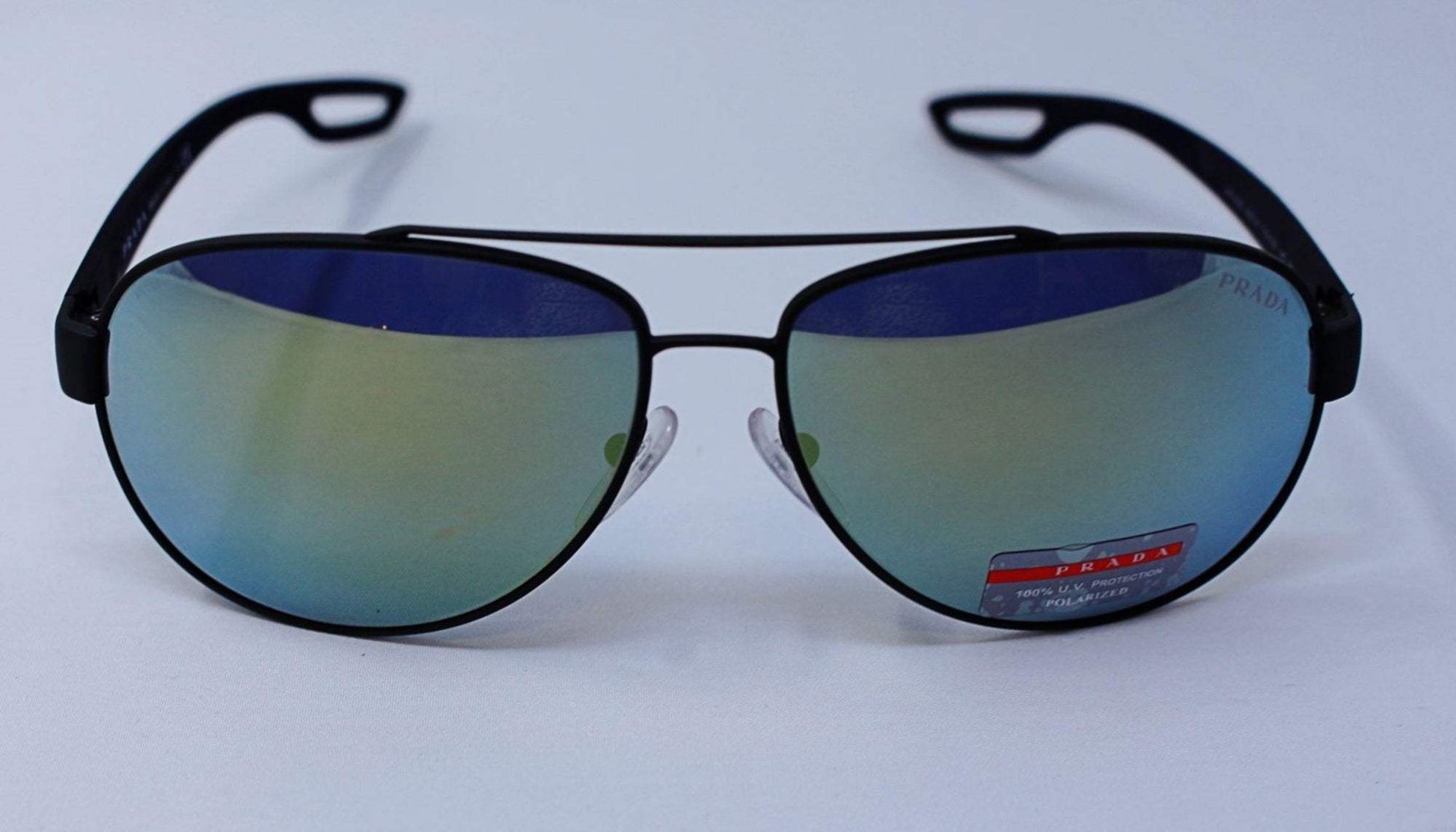 Prada SPS 55Q TIG-4J2 - Grey Rubber-Emerald Iridium by Prada for Men - 62-14-140 mm Sunglasses