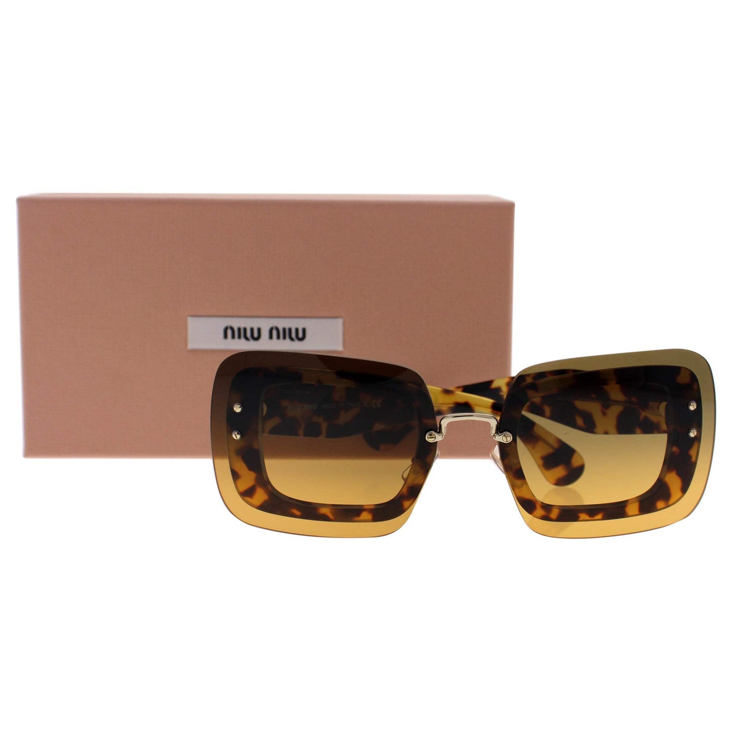 Miu Miu MU 02R 7S0-0A3 - Light Havana-Orange Gradient Light Green by Miu Miu for Women - 67-17-140 mm Sunglasses