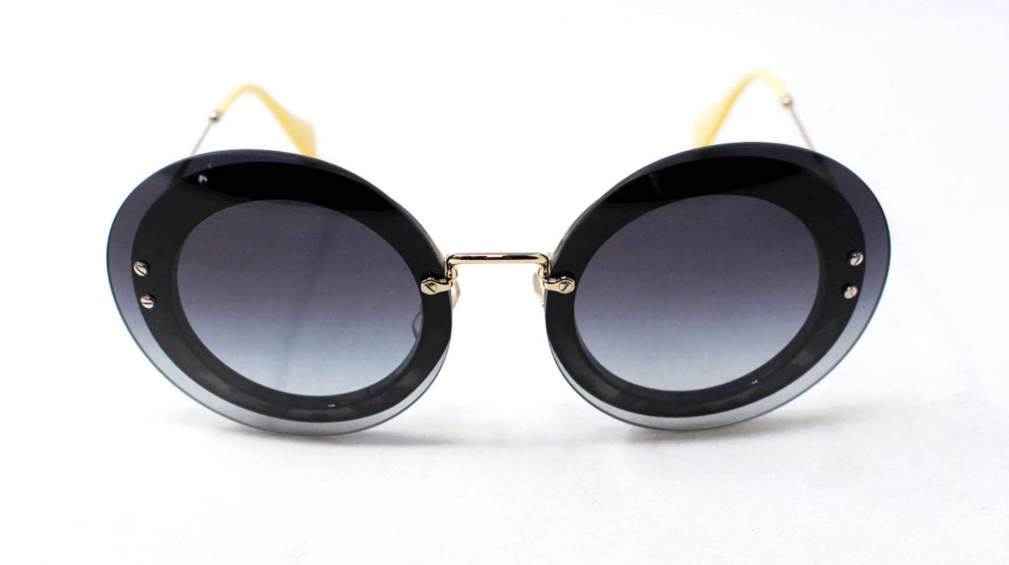 Miu Miu MU 10R U6E-5D1 - Black-Fabric Leopard-Grey Gradient by Miu Miu for Women - 64-17-140 mm Sunglasses