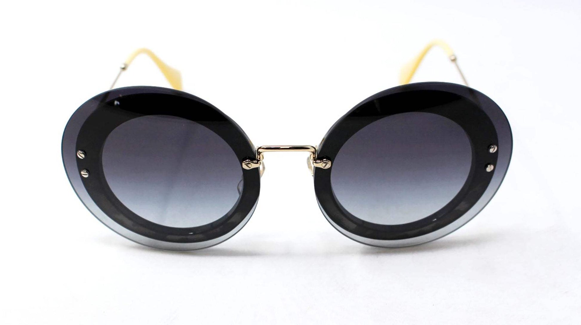 Miu Miu MU 10R U6E-5D1 - Black-Fabric Leopard-Grey Gradient by Miu Miu for Women - 64-17-140 mm Sunglasses