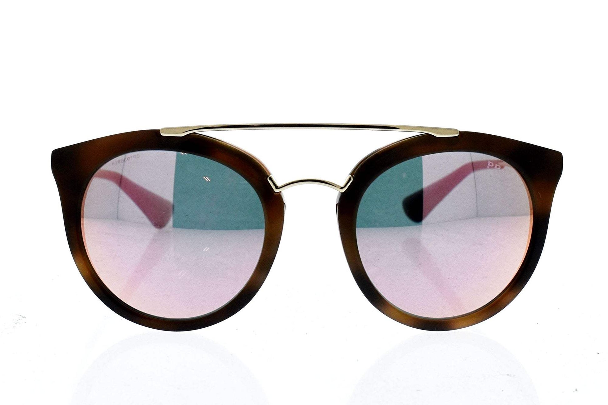 Prada SPR 23S USG-5L2 - Striped Dark Brown-Grey Yellow Rose by Prada for Women - 52-22-140 mm Sunglasses