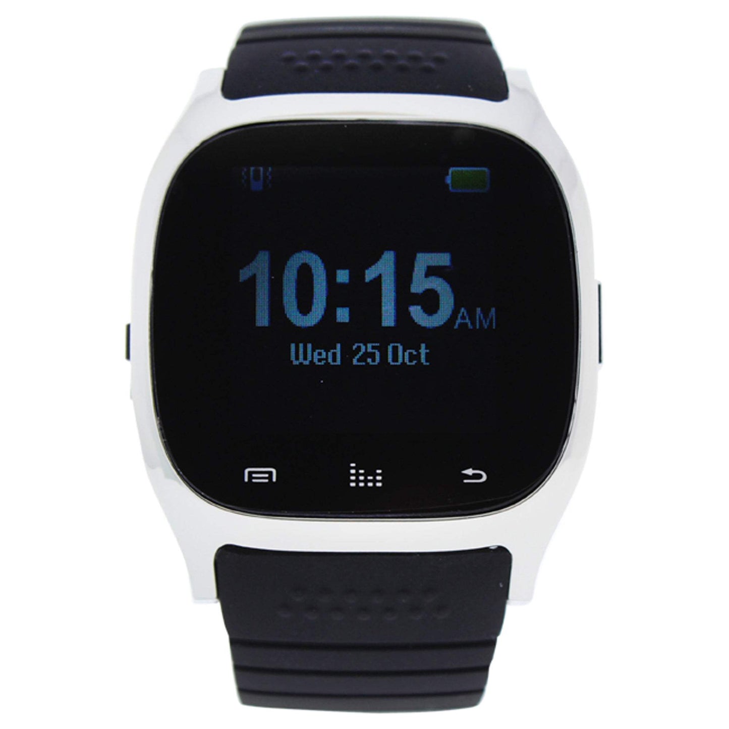 EK-B4 Montre Connectee Silver/Black Silicone Strap Smart Watch by Eclock for Men - 1 Pc Watch