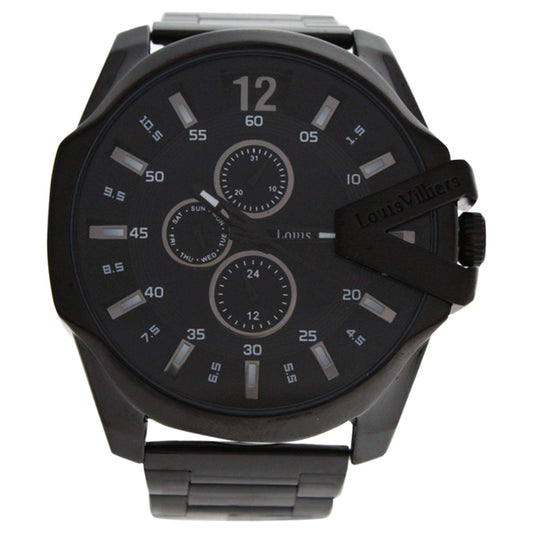 LVAG8912-14 Black Stainless Steel Bracelet Watch by Louis Villiers for Men - 1 Pc Watch