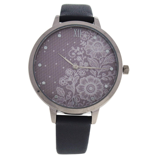CRR004 La Romance - Silver/Grey Leather Strap Watch by Charlotte Raffaelli for Women - 1 Pc Watch