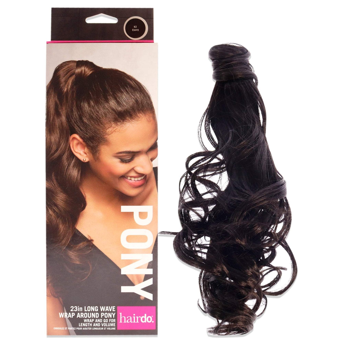 Wave Wrap Around Pony - R2 Ebony by Hairdo for Women - 23 Inch Hair Extension