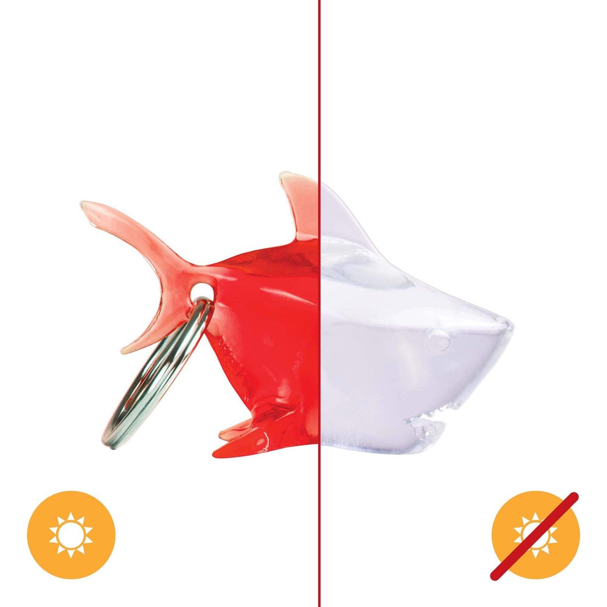 Color-Changing Key Chain Shark - Red by DelSol for Women - 1 Pc Keychain