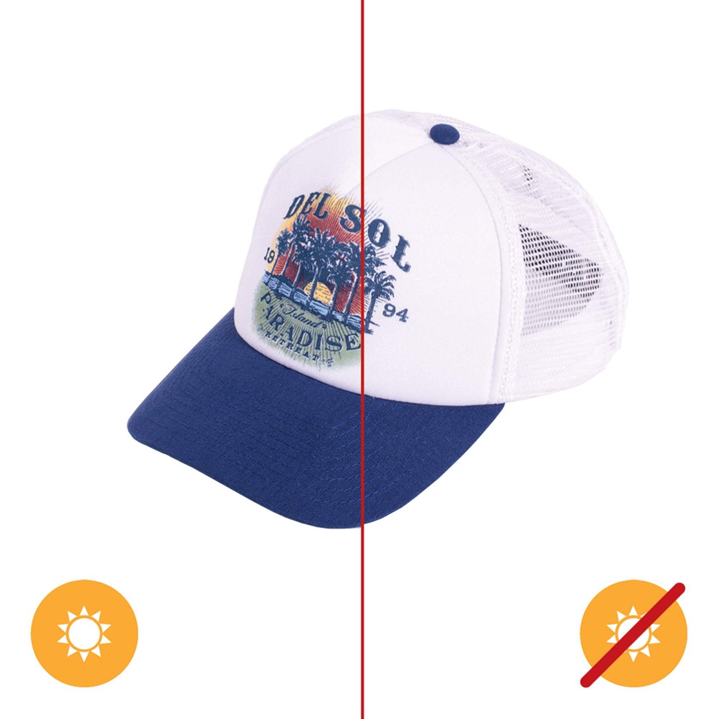 Color-Changing Trucker Hat - Island Paradise by DelSol for Unisex - 1 Pc Hat