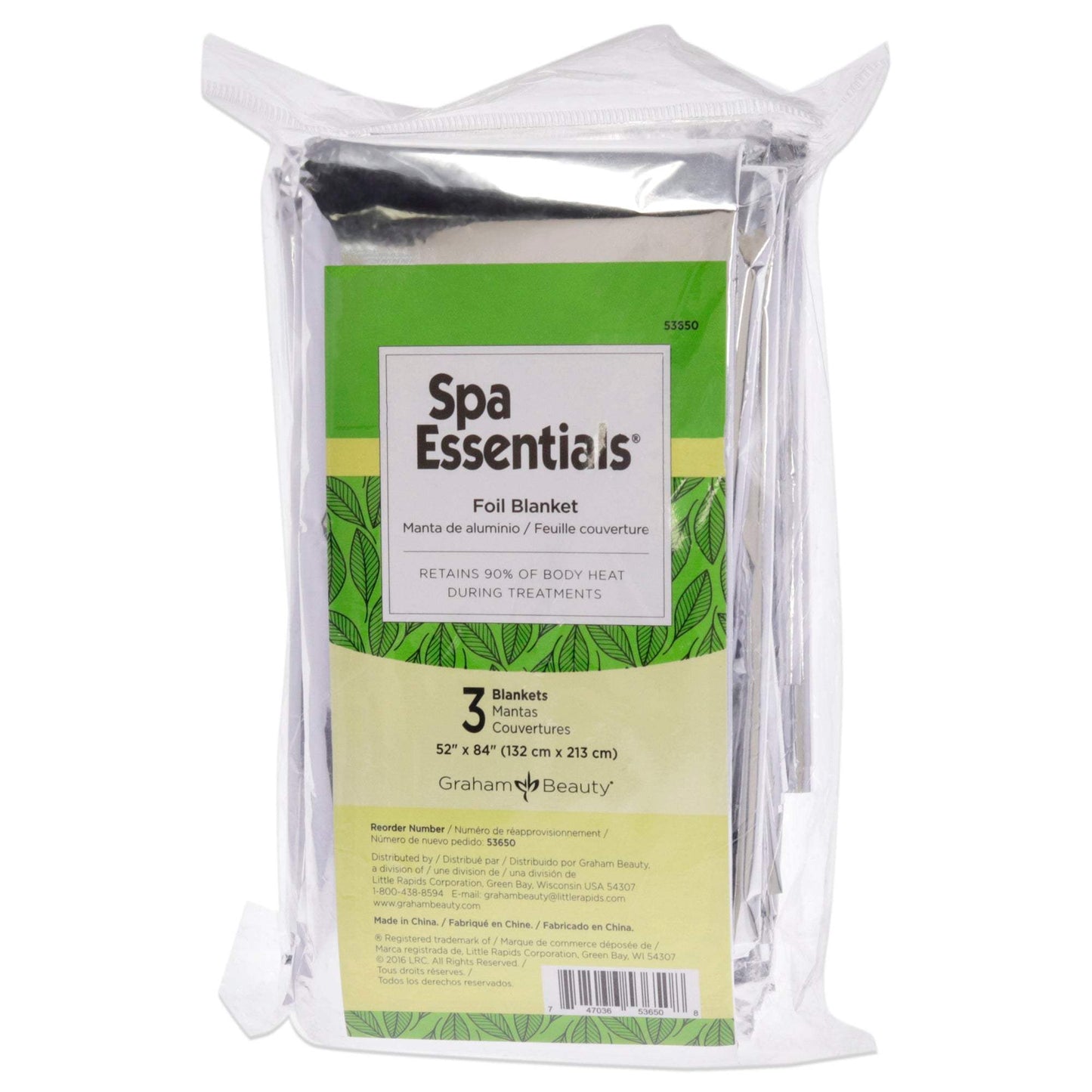 Mylar Foil Blanket For Body Wraps by Spa Essentials for Unisex - 3 Pc Foil Blanket