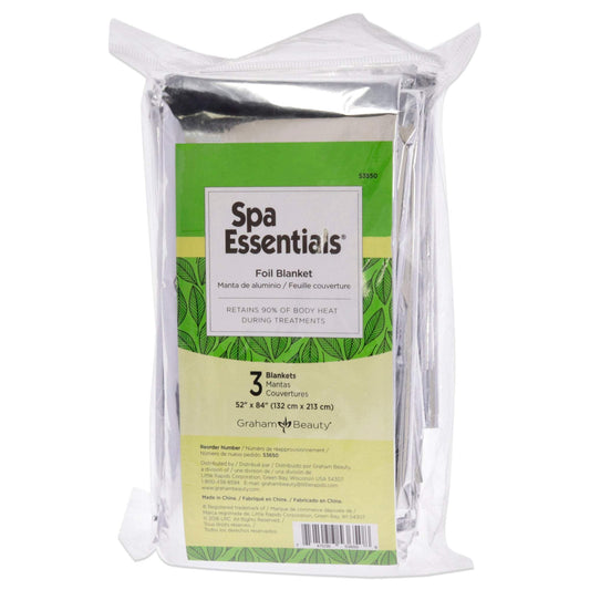 Mylar Foil Blanket For Body Wraps by Spa Essentials for Unisex - 3 Pc Foil Blanket