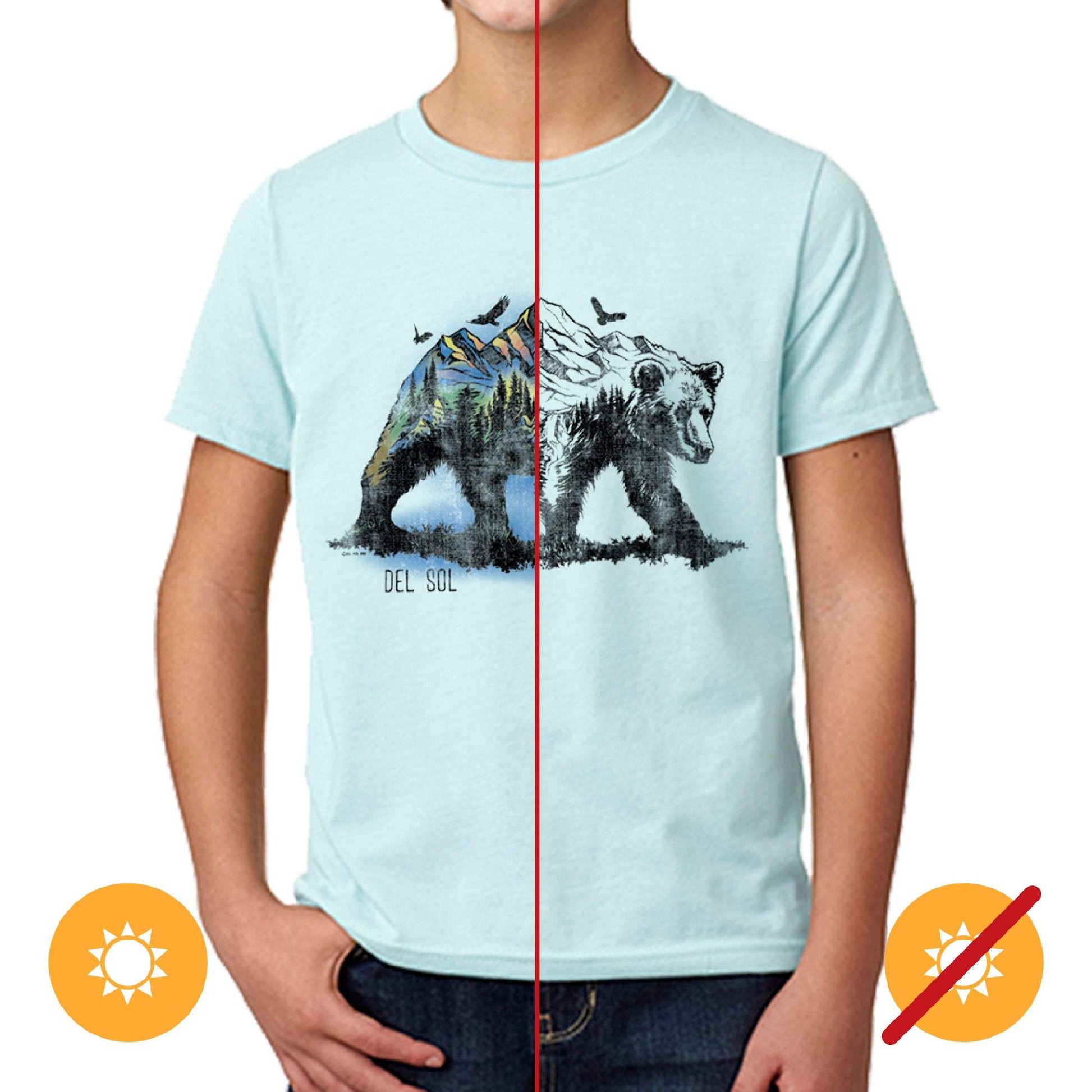 Kids Crew Tee - Bear Scene - Ice Blue by DelSol for Kids - 1 Pc T-Shirt (YL)