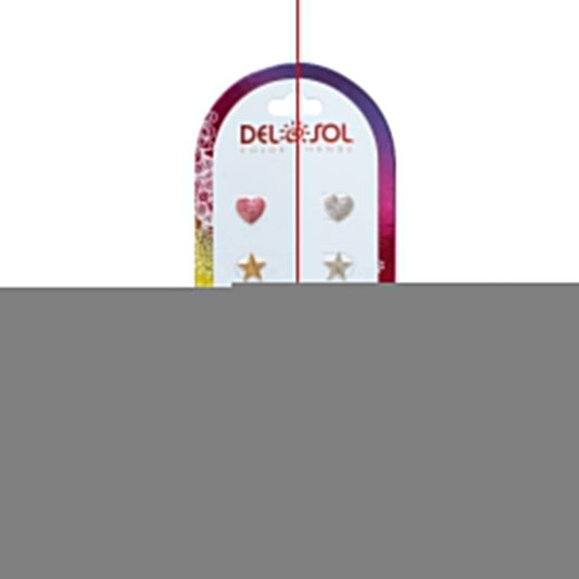 Color-Changing Earrings - Hearts and Stars by Delsol for Women - 4 Pairs Earrings