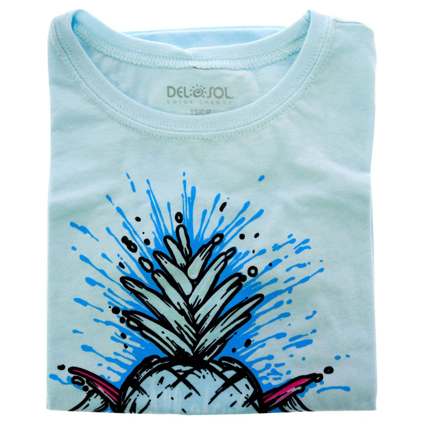 Kids Premium Crew Tee - Pineapples - Ice Blue by DelSol for Kids - 1 Pc T-Shirt (YS)