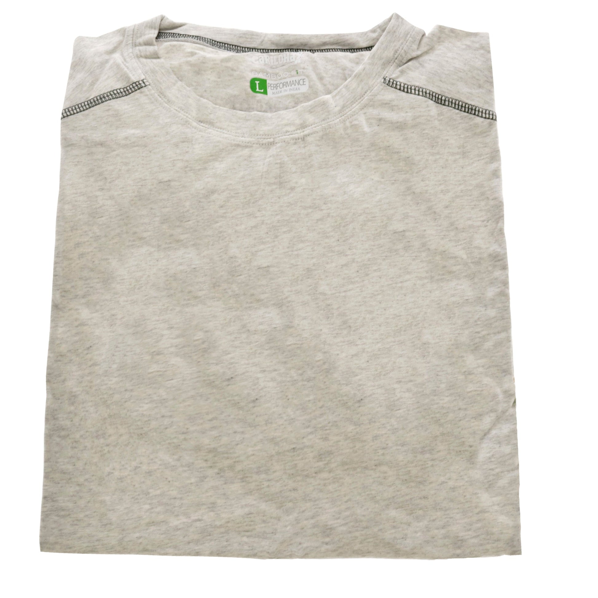 Bamboo Performance Crew T-Shirt - Light Heather Gray by Cariloha for Men - 1 Pc T-Shirt (L)