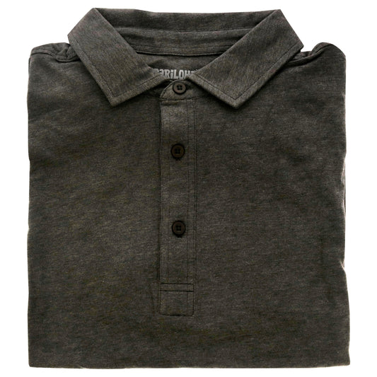 Bamboo Performance Jersey Polo T-Shirt - Carbon Heather by Cariloha for Men - 1 Pc T-Shirt (S)