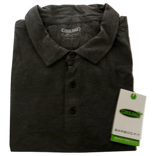 Bamboo Performance Jersey Polo T-Shirt - Carbon Heather by Cariloha for Men - 1 Pc T-Shirt (2XL)