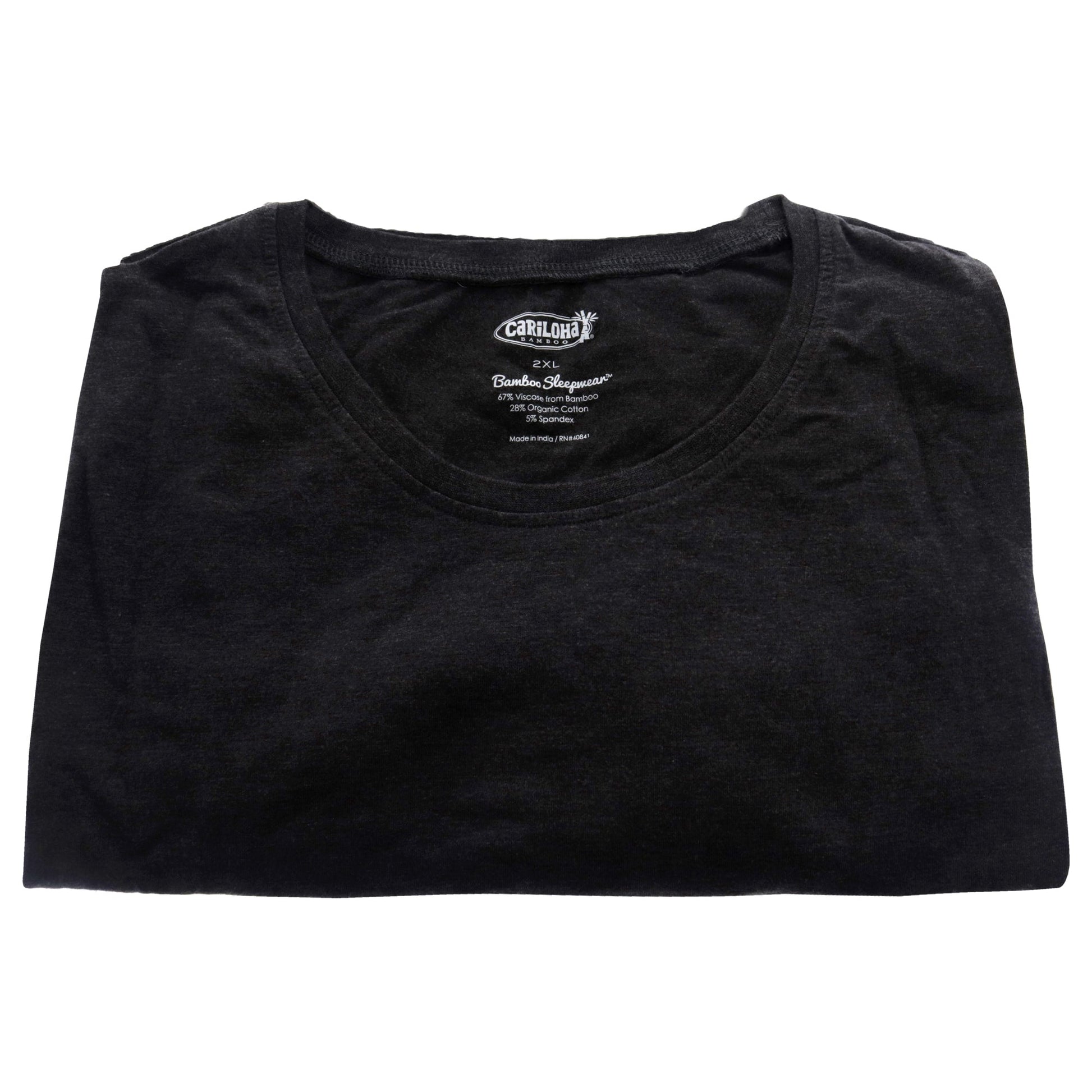 Bamboo Sleep Crew Shirt - Charcoal Heather by Cariloha for Men - 1 Pc T-Shirt (2XL)