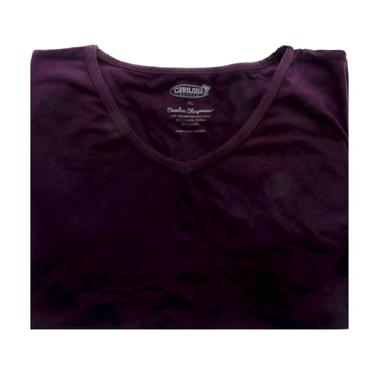 Bamboo Sleep Dolman V-Neck T-Shirt - Deep Violet by Cariloha for Women - 1 Pc T-Shirt (XL)