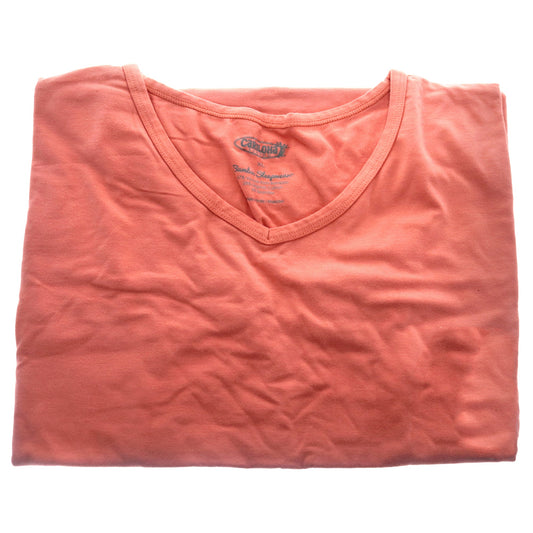 Bamboo Sleep Dolman V-Neck T-Shirt - Coral by Cariloha for Women - 1 Pc T-Shirt (XL)