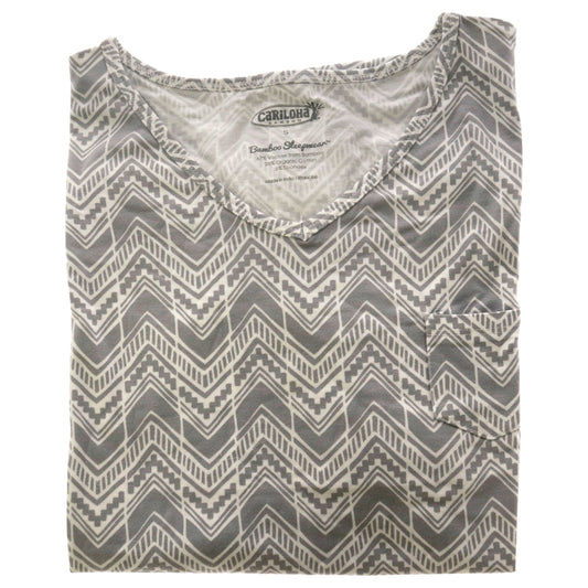 Bamboo Sleep V-Neck Shirt - Tribal Stripe by Cariloha for Women - 1 Pc T-Shirt (S)