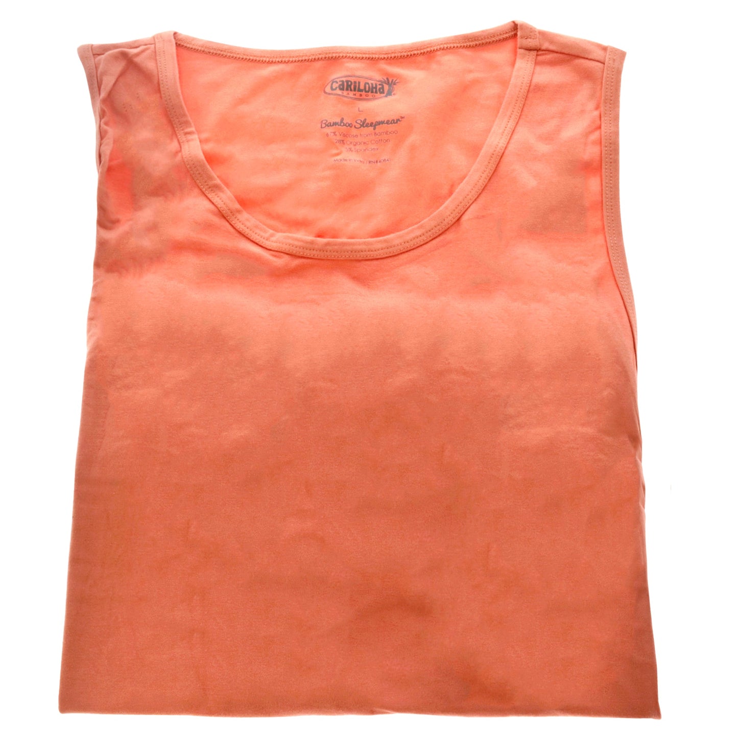 Bamboo Sleep Tank Top - Coral by Cariloha for Women - 1 Pc T-Shirt (L)