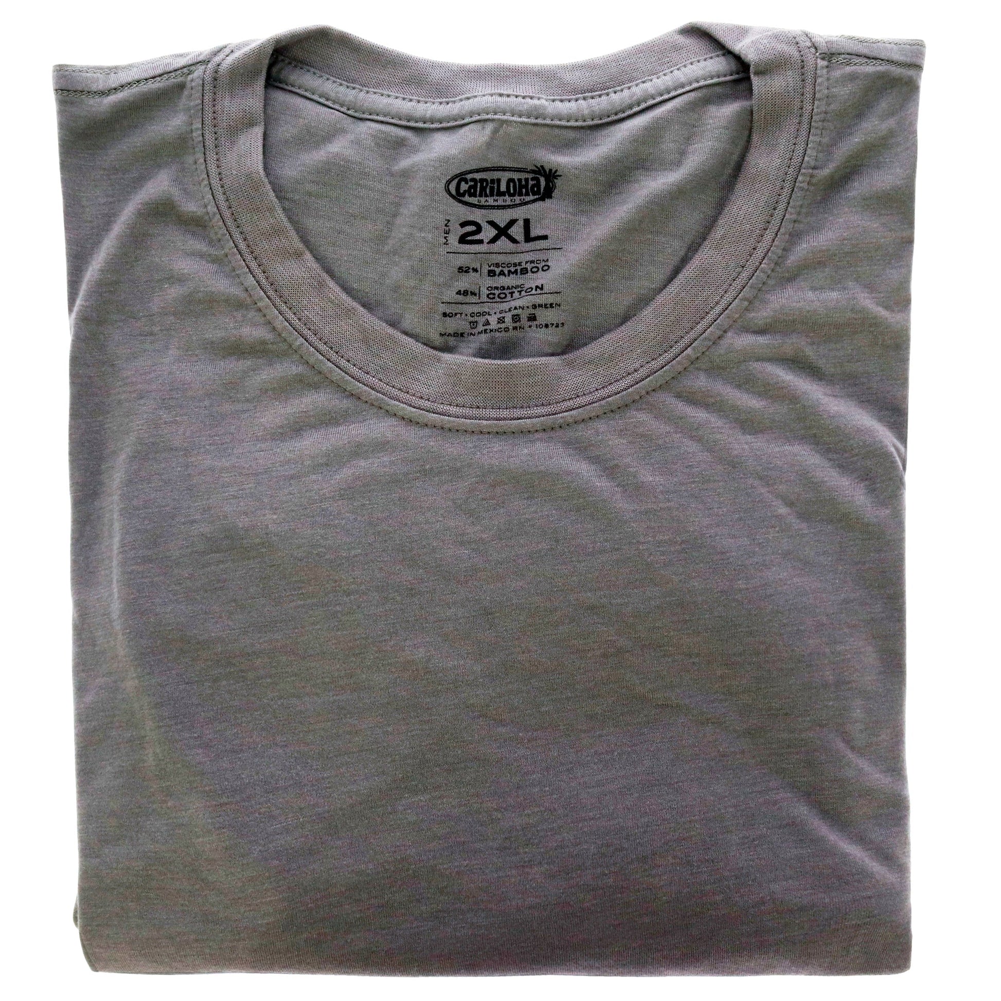 Bamboo Comfort Crew Tee - Gray by Cariloha for Men - 1 Pc T-Shirt (2XL)