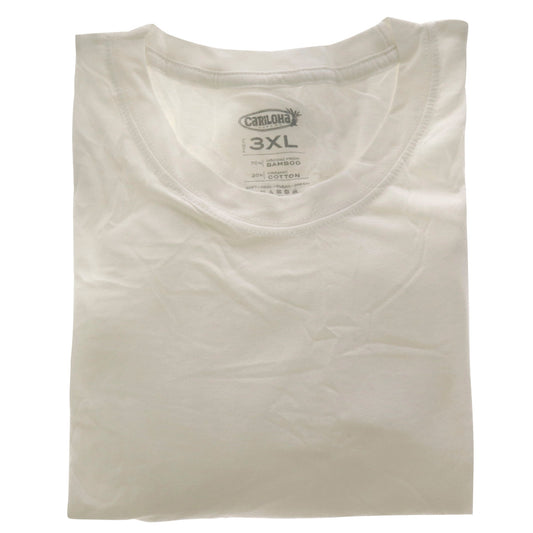 Bamboo Crew Tee - White by Cariloha for Men - 1 Pc T-Shirt (3XL)