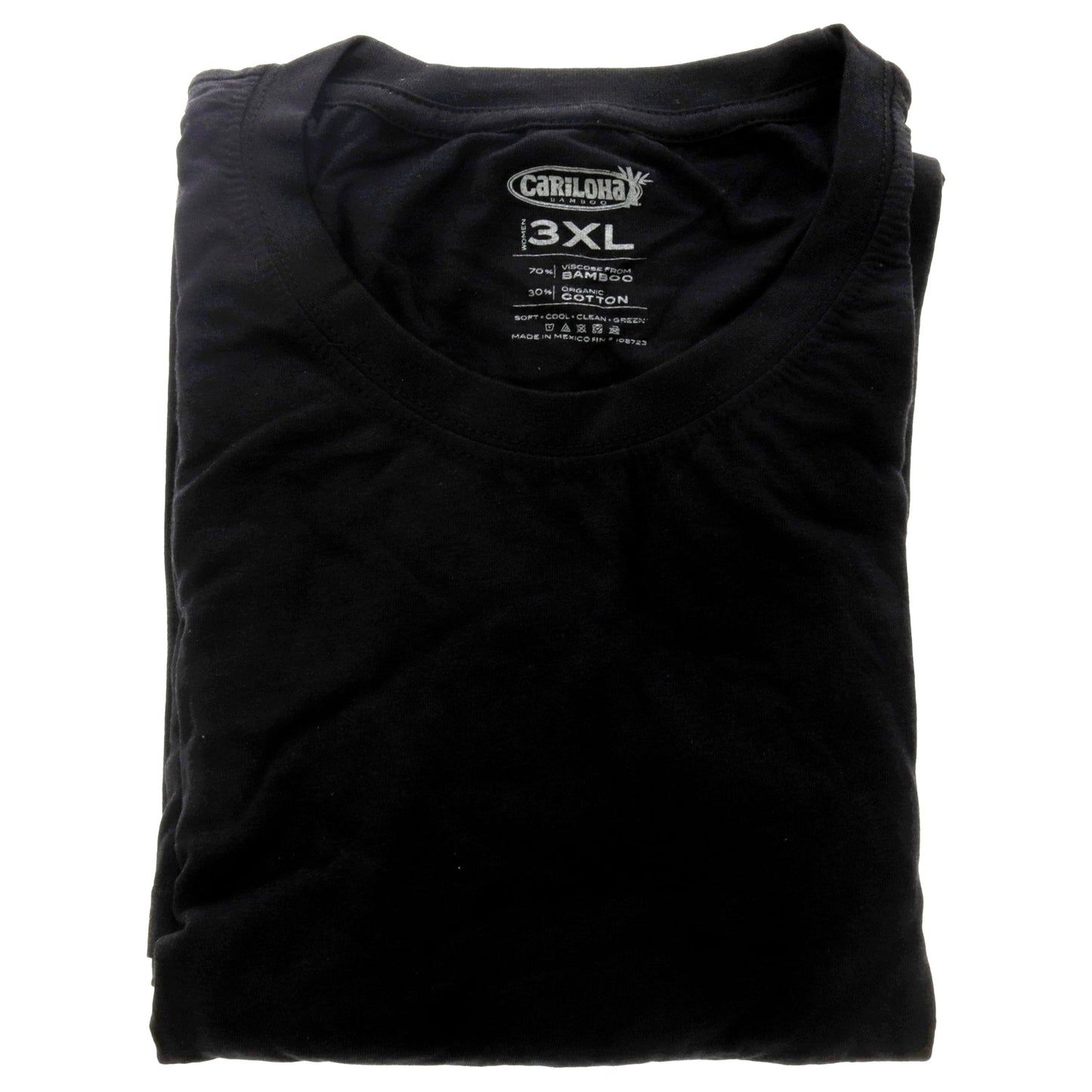 Bamboo Crew Tee - Black by Cariloha for Men - 1 Pc T-Shirt (3XL)