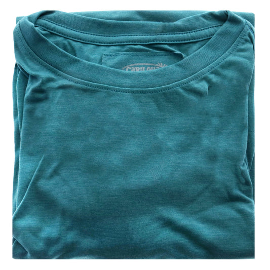 Bamboo Crew Tee - Tropical Teal Heather by Cariloha for Women - 1 Pc T-Shirt (M)
