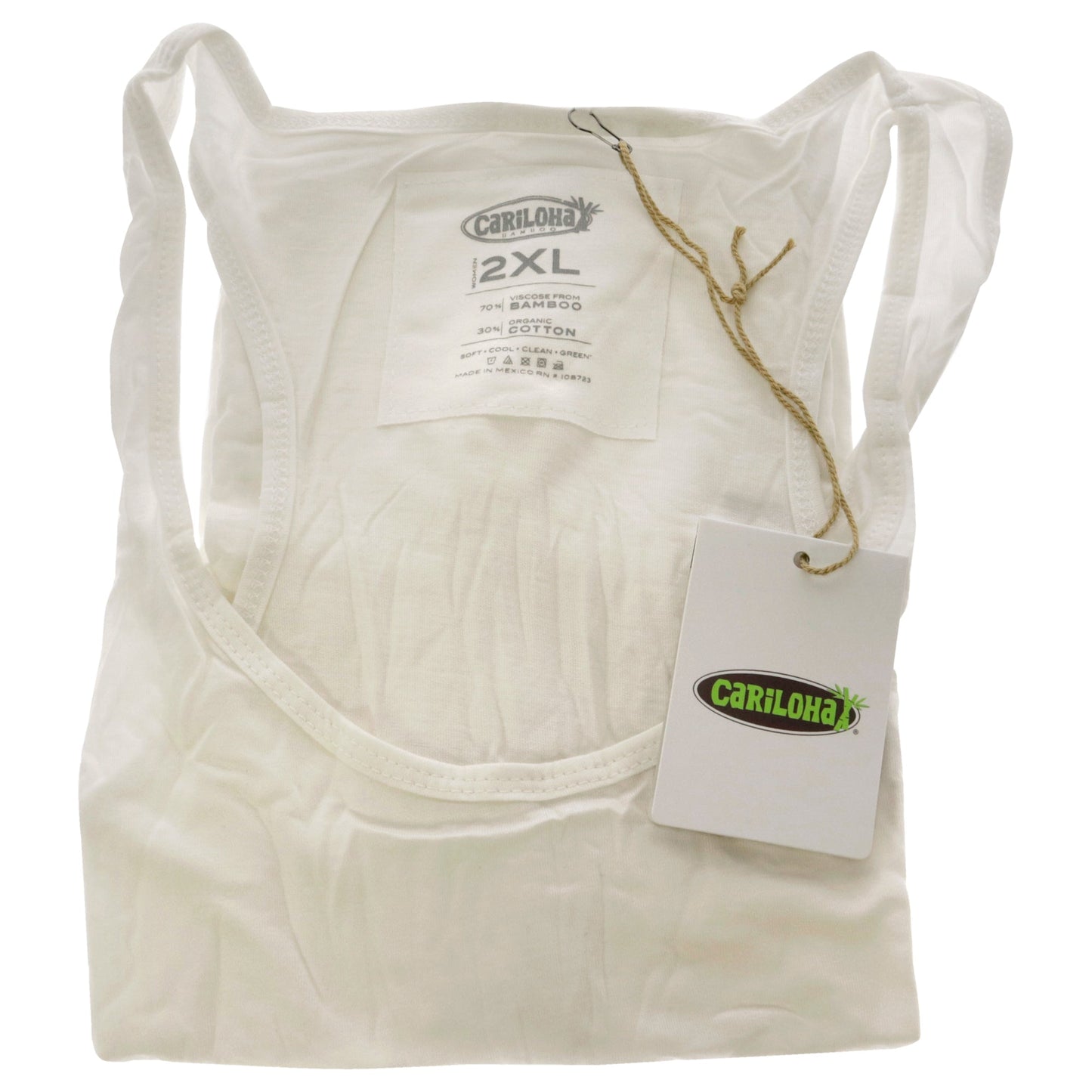 Bamboo Racer Tank - White by Cariloha for Women - 1 Pc Tank Top (2XL)