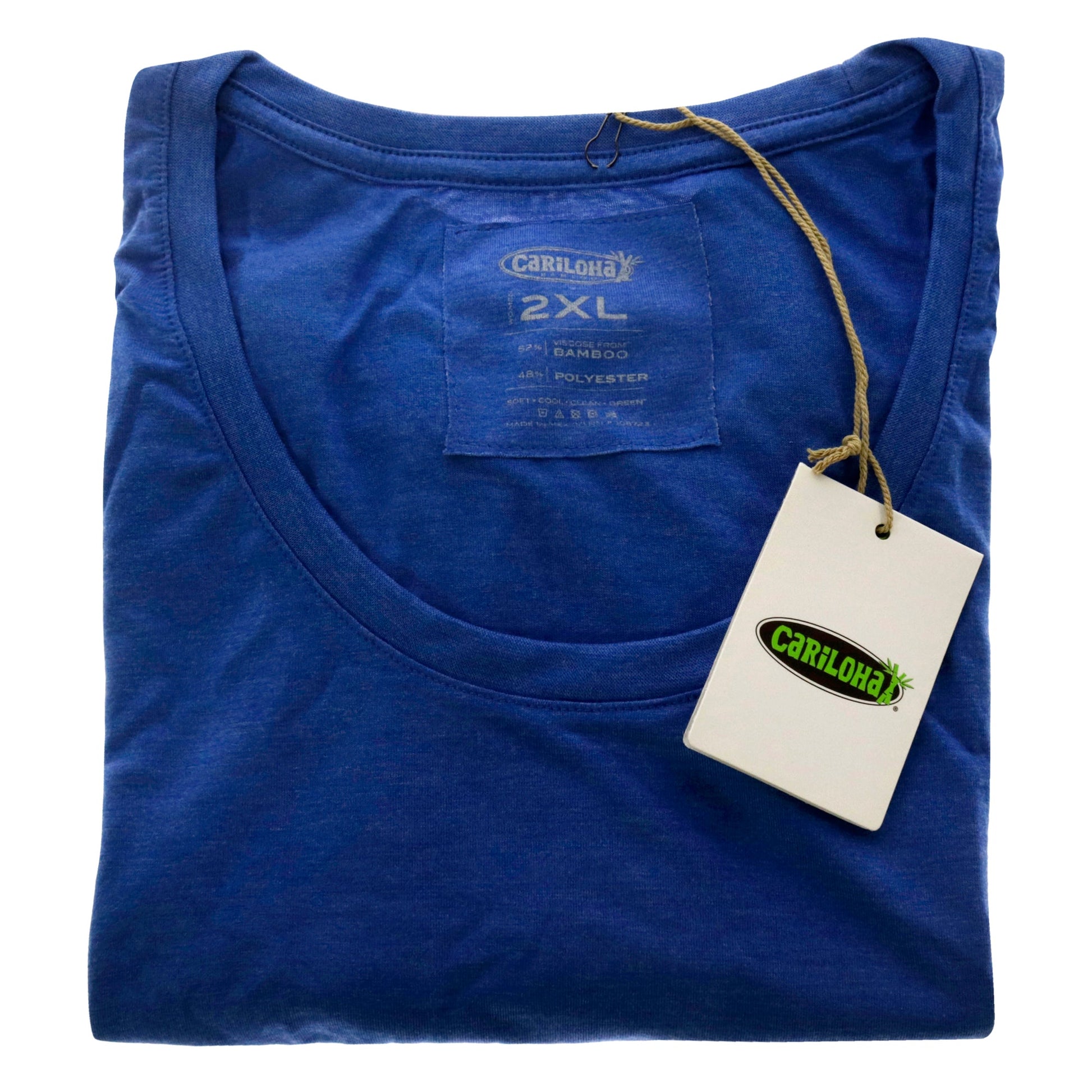 Bamboo Scoop Tee - Reaf Blue Heather by Cariloha for Women - 1 Pc T-Shirt (2XL)