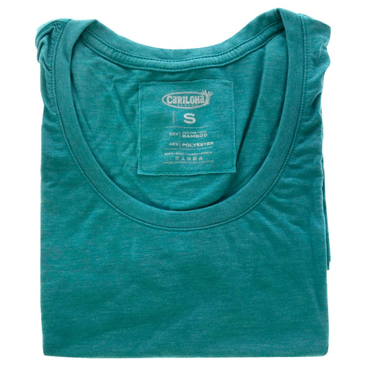 Bamboo Scoop Tee - Tropical Teal Heather by Cariloha for Women - 1 Pc T-Shirt (S)