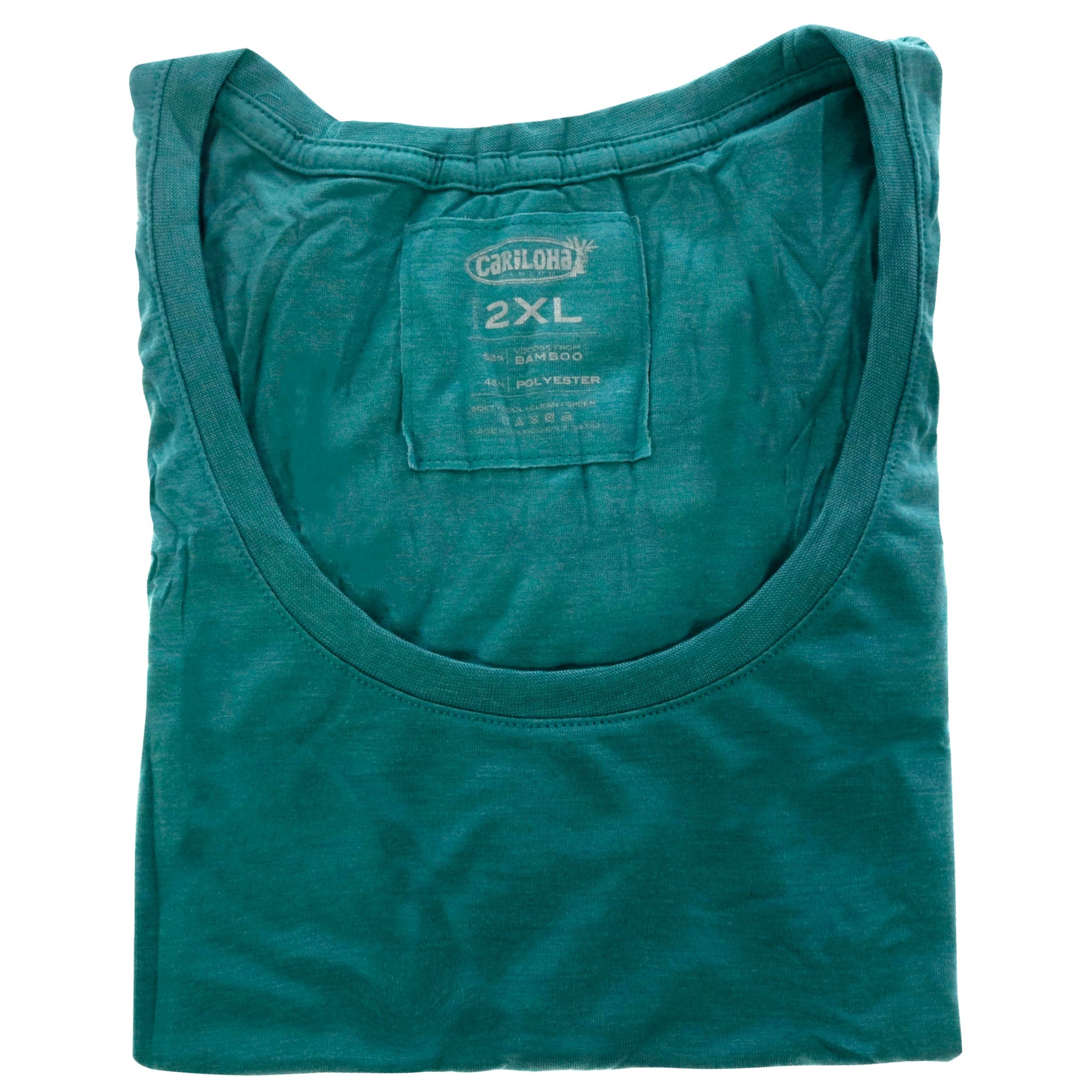 Bamboo Scoop Tee - Tropical Teal Heather by Cariloha for Women - 1 Pc T-Shirt (2XL)