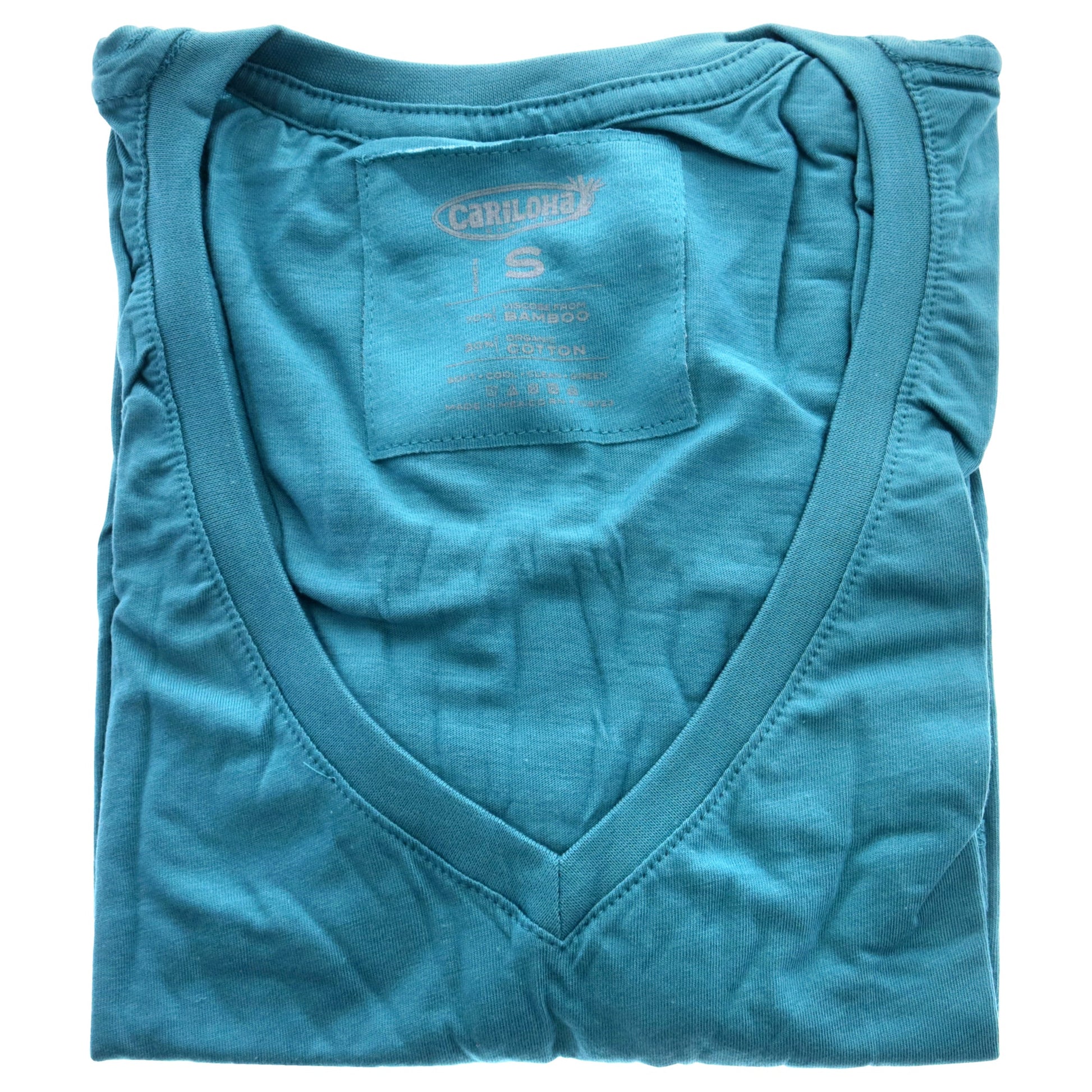 Bamboo V-Neck Tee - Tropical Teal by Cariloha for Women - 1 Pc T-Shirt (S)