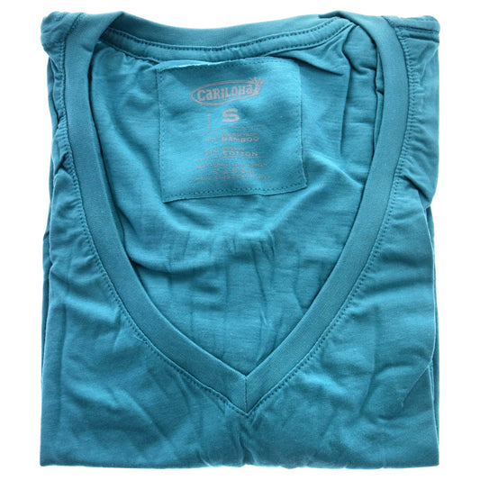 Bamboo V-Neck Tee - Tropical Teal by Cariloha for Women - 1 Pc T-Shirt (S)