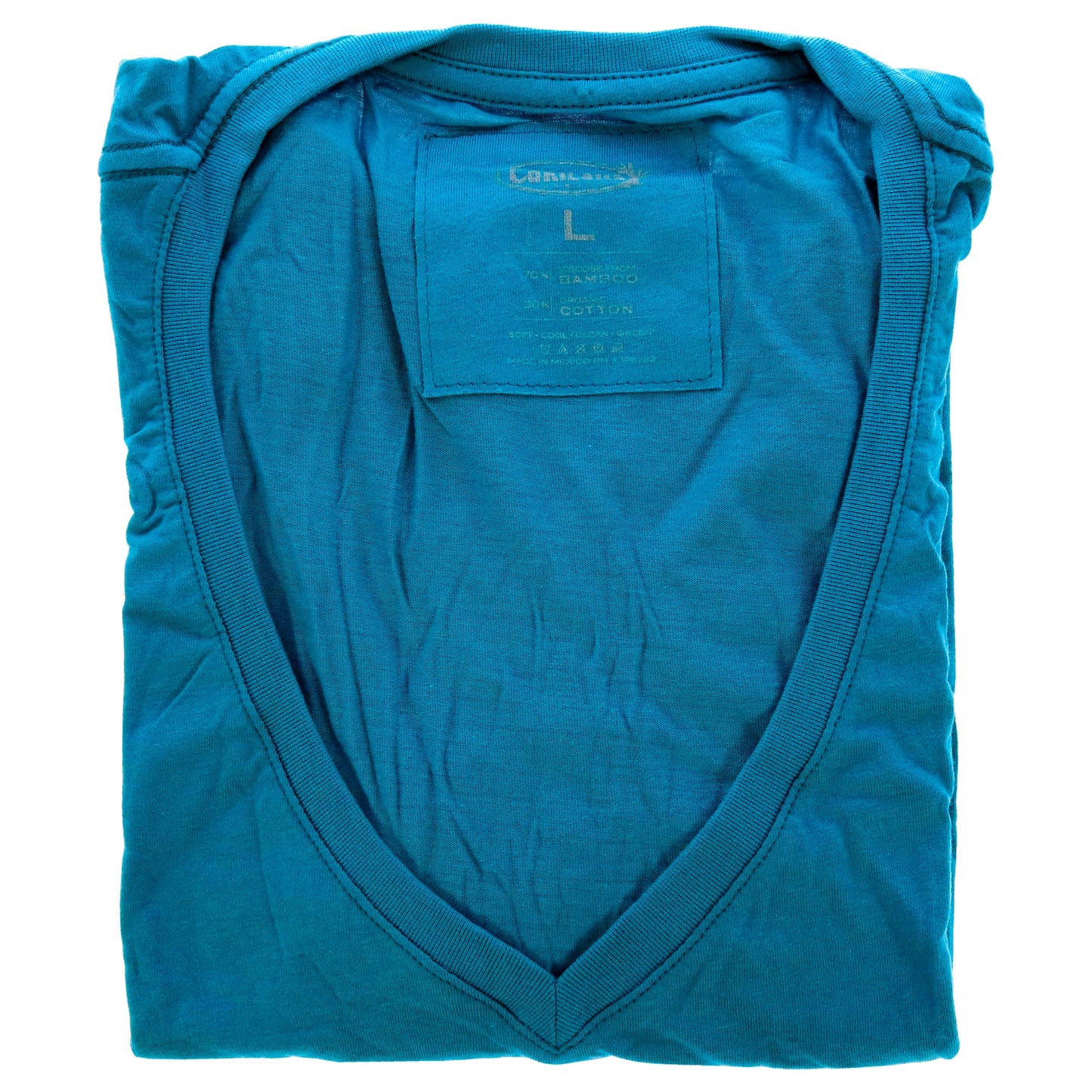 Bamboo V-Neck Tee - Tropical Teal by Cariloha for Women - 1 Pc T-Shirt (L)