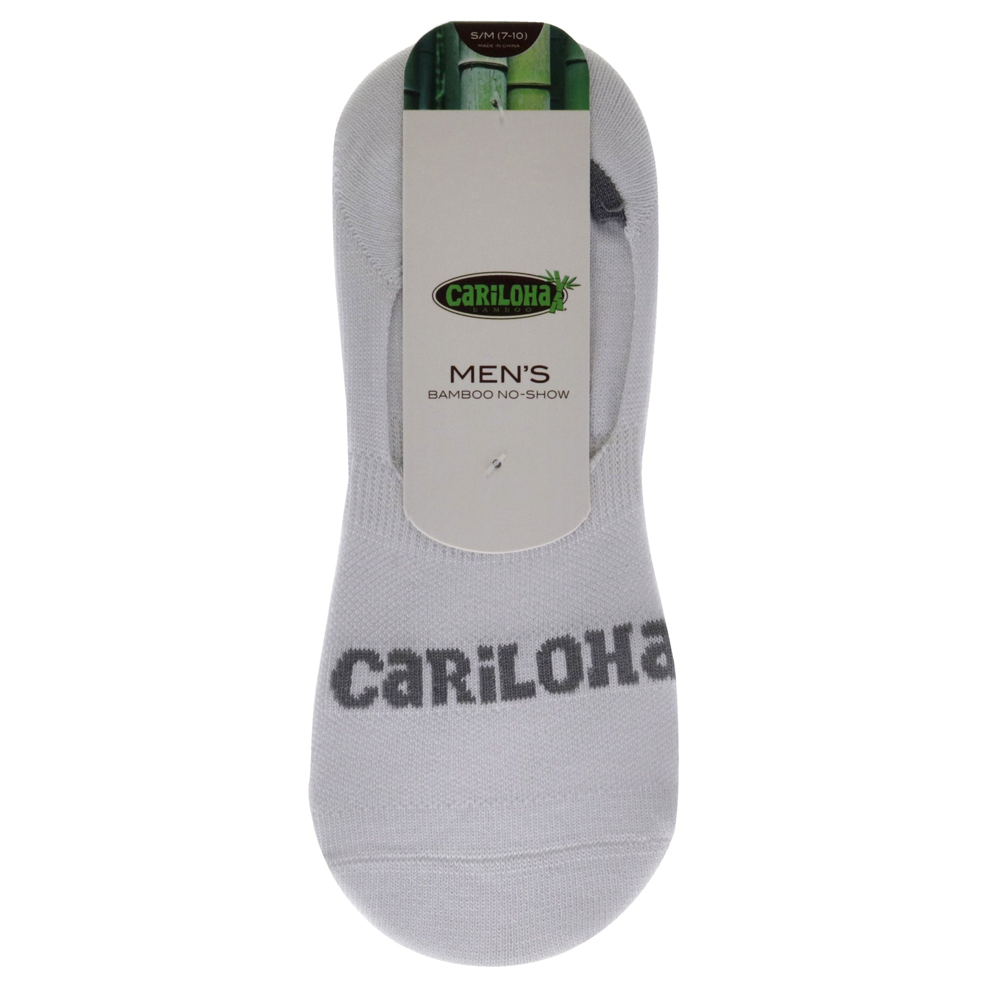 Bamboo No-Show Socks - White by Cariloha for Men - 1 Pair Socks (S/M)