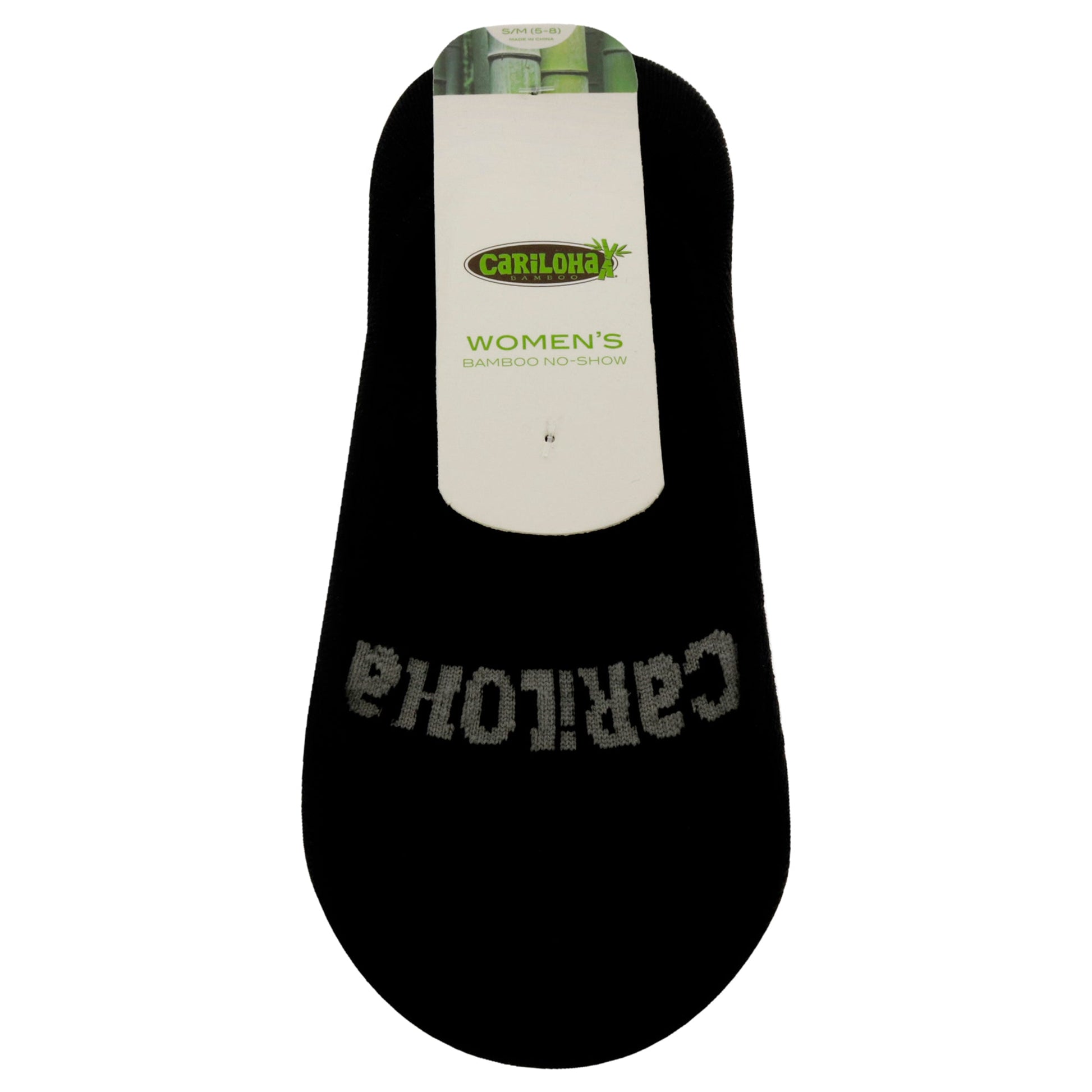 Bamboo No-Show Socks - Black by Cariloha for Women - 1 Pair Socks (S/M)