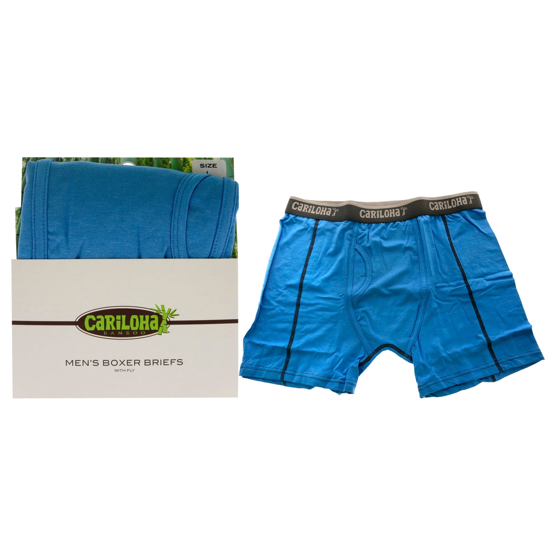 Bamboo Boxer Briefs - Cobalt Heather by Cariloha for Men - 1 Pc Boxer (L)