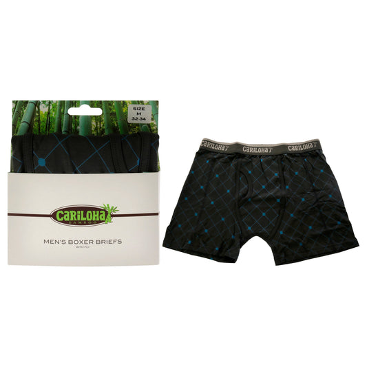 Bamboo Boxer Briefs - Carbon Argyle by Cariloha for Men - 1 Pc Boxer (M)