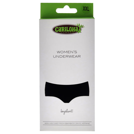 Bamboo Boyshort Briefs - Black by Cariloha for Women - 1 Pc Underwear (2XL)