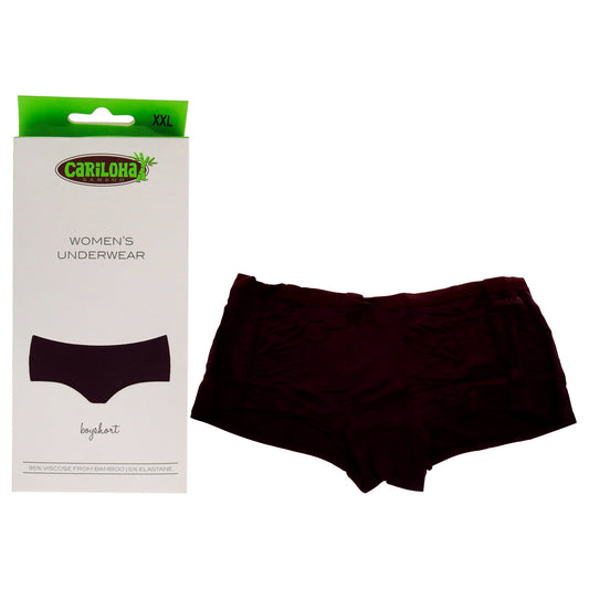 Bamboo Boyshort Briefs - Merlot by Cariloha for Women - 1 Pc Underwear (2XL)