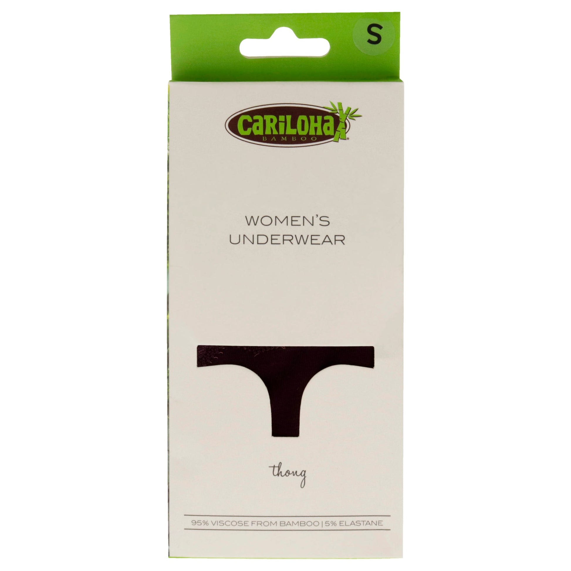 Bamboo Lace Thong - Merlot by Cariloha for Women - 1 Pc Underwear (S)