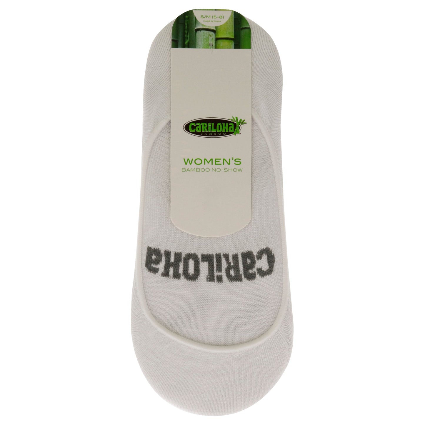 Bamboo No-Show Socks - White by Cariloha for Women - 1 Pair Socks (S/M)
